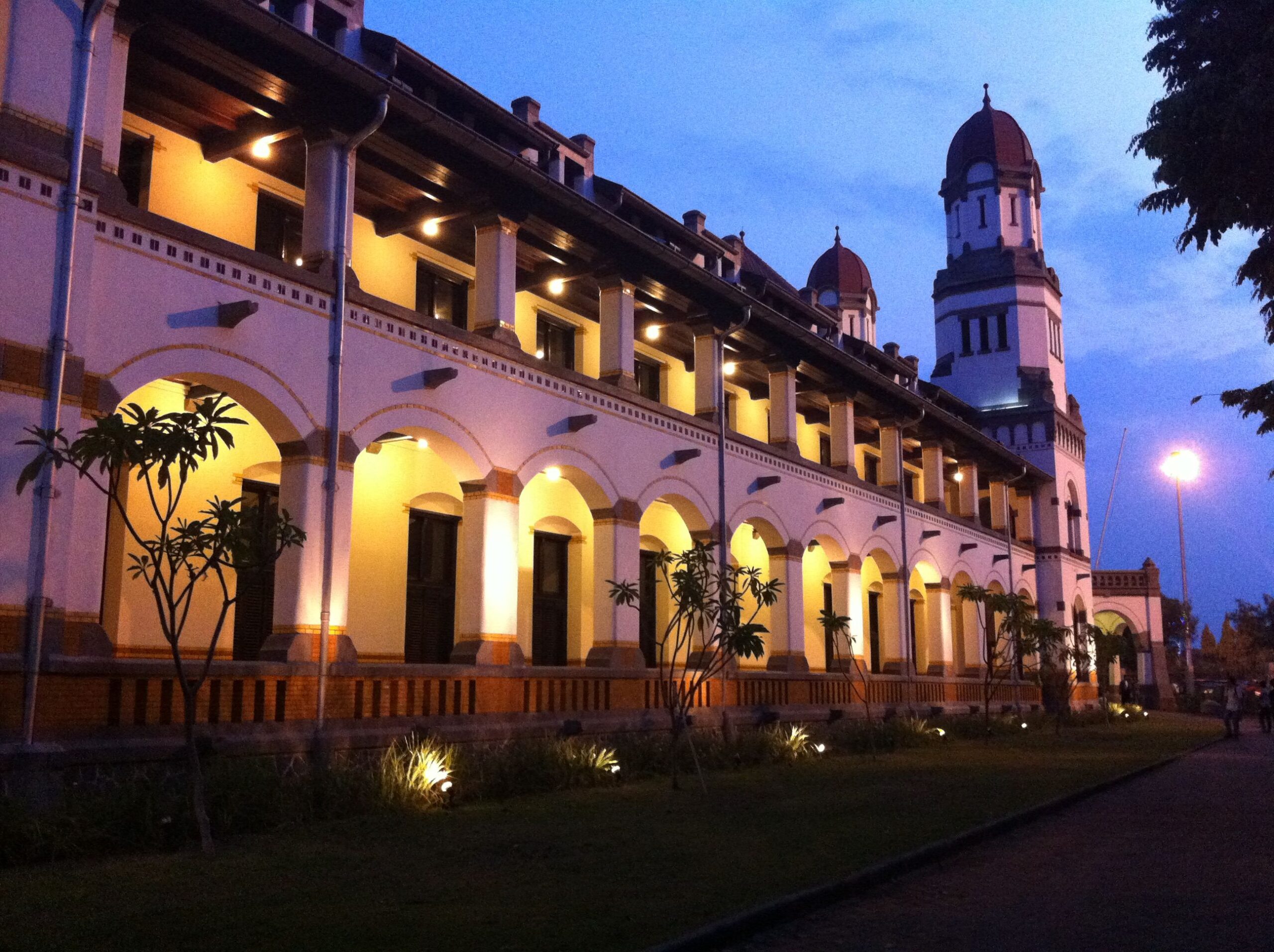 The Lawang Sewu building in Semarang Indonesia is a former Dutch colonial office building with a unique architectural style.