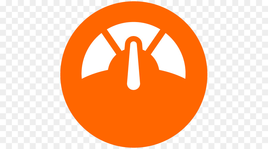 An orange circle icon with three white lines and a needle to indicate a gauge or meter.
