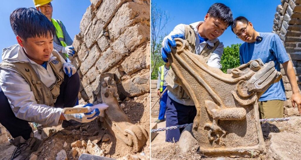 Excavations Alongside Dragon Sculpture Featured