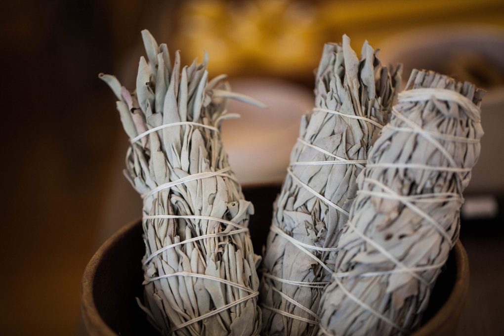 White sage smudge sticks are used in rituals to repel negative energy.